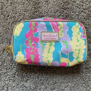 Lilly Pulitzer Estée Lauder Floral Cosmetic Small Makeup Bag Limited Edition
